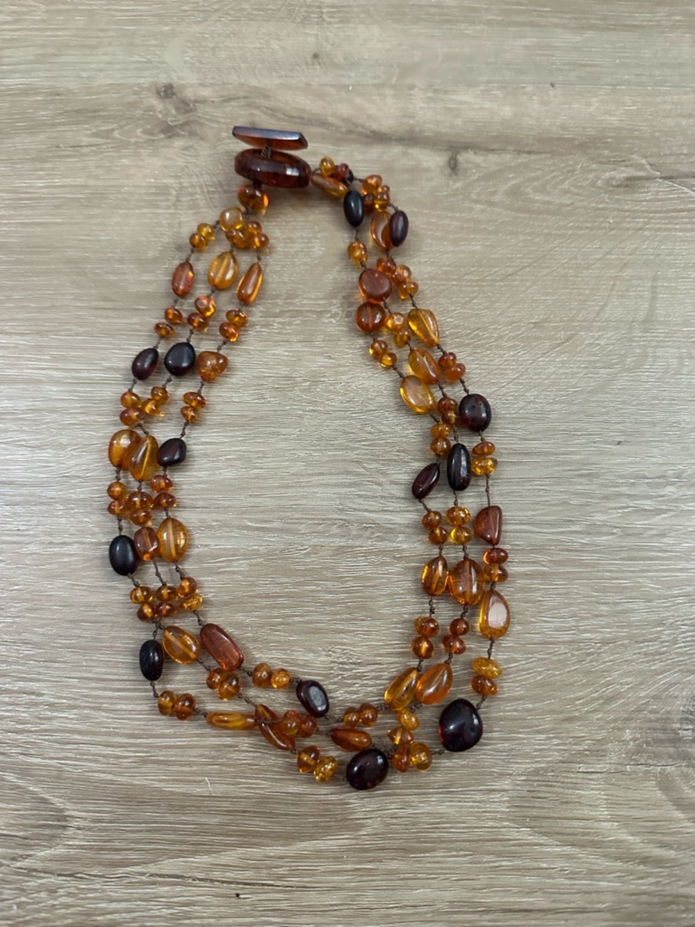 Multi-Strand Amber Bead Necklace - Women's Jewelry